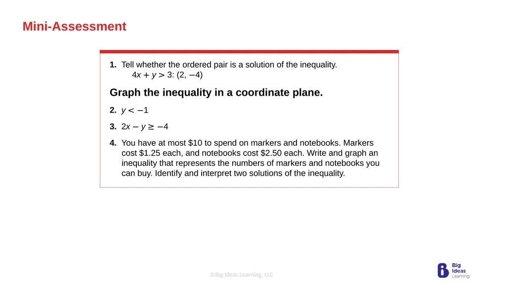 Lesson 5.6 Graphing Linear Inequalities in Two - slide 19 of 19