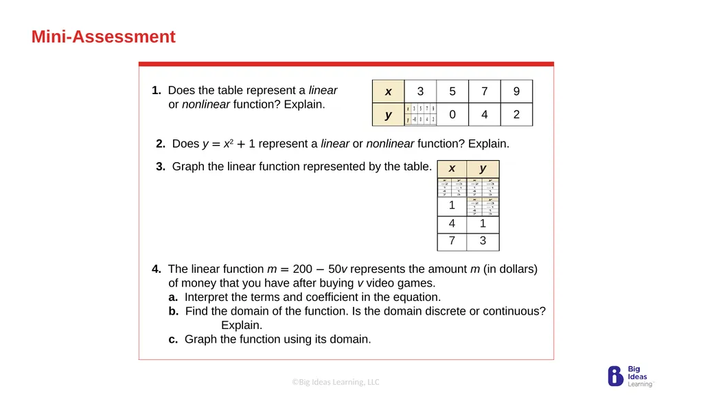 Lesson 3.3 Linear Functions Warm-Up Plot the - slide 25 of 25