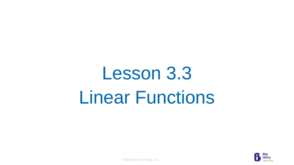 Lesson 3.3 Linear Functions Warm-Up Plot the - slide 1 of 25