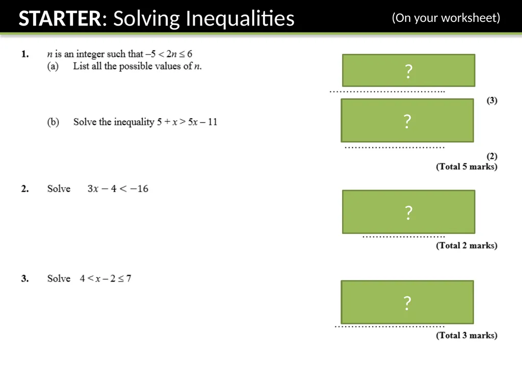 GCSE: Inequalities – Shading Regions Dr J Frost - slide 3 of 14