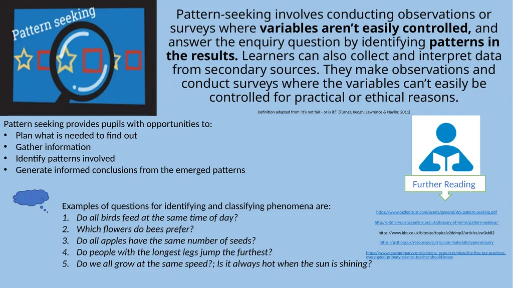 5 Enquiry Types Pattern-Seeking Observing Fair - slide 6 of 10