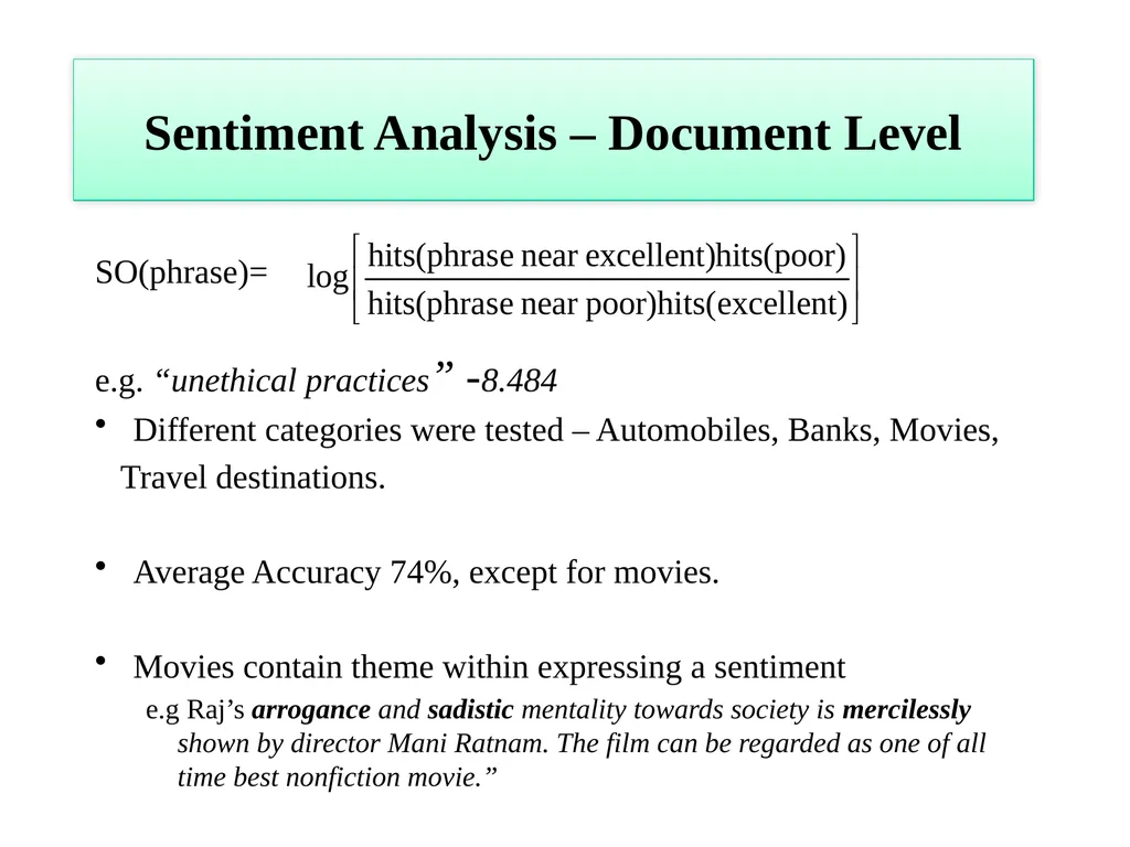 Sentiment Analysis PhD Seminar Balamurali A - slide 18 of 23