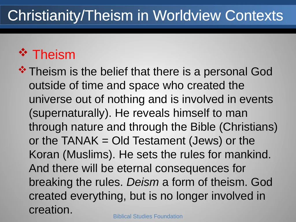 Understanding Worldviews Core Faith- Lesson 2 A - slide 6 of 43