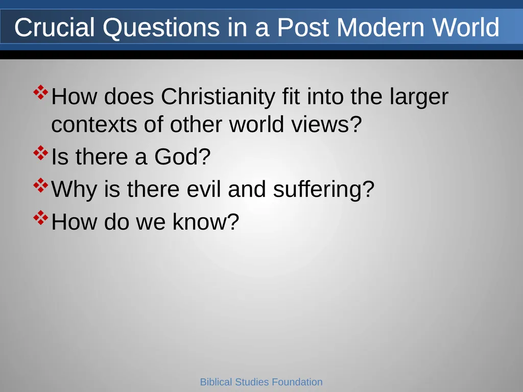 Understanding Worldviews Core Faith- Lesson 2 A - slide 5 of 43