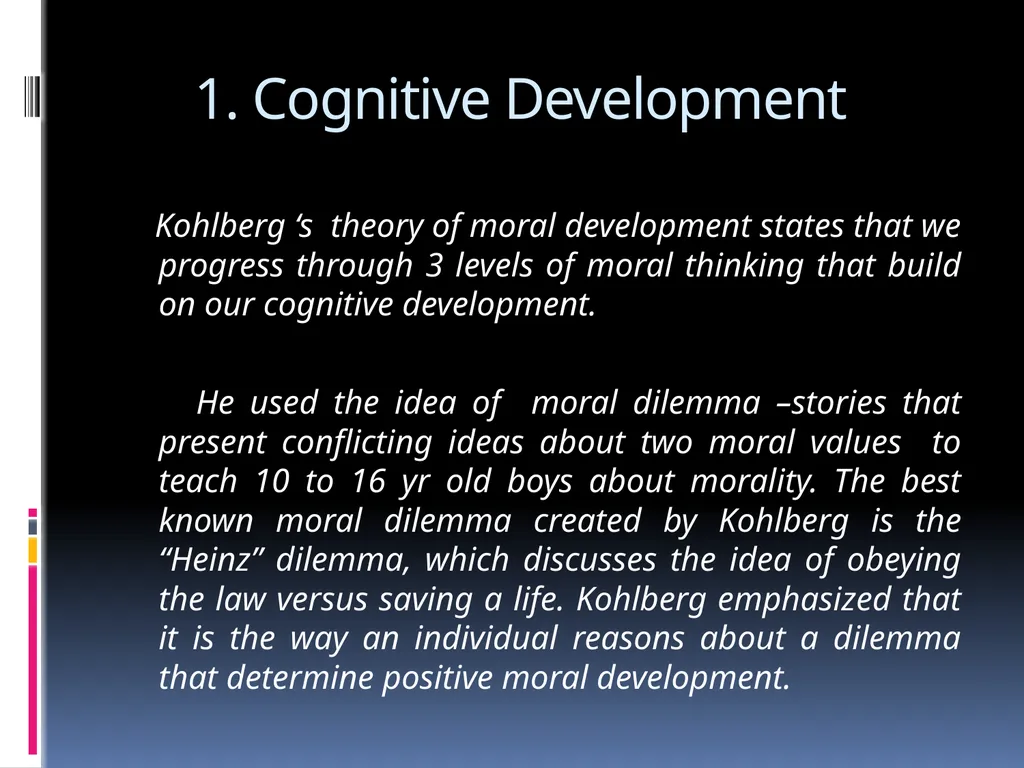 KOHLBERG’S THEORY OF MORAL DEVELOPMENT EDUCATION - slide 5 of 15