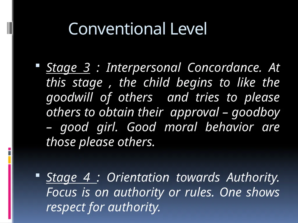 KOHLBERG’S THEORY OF MORAL DEVELOPMENT EDUCATION - slide 11 of 15