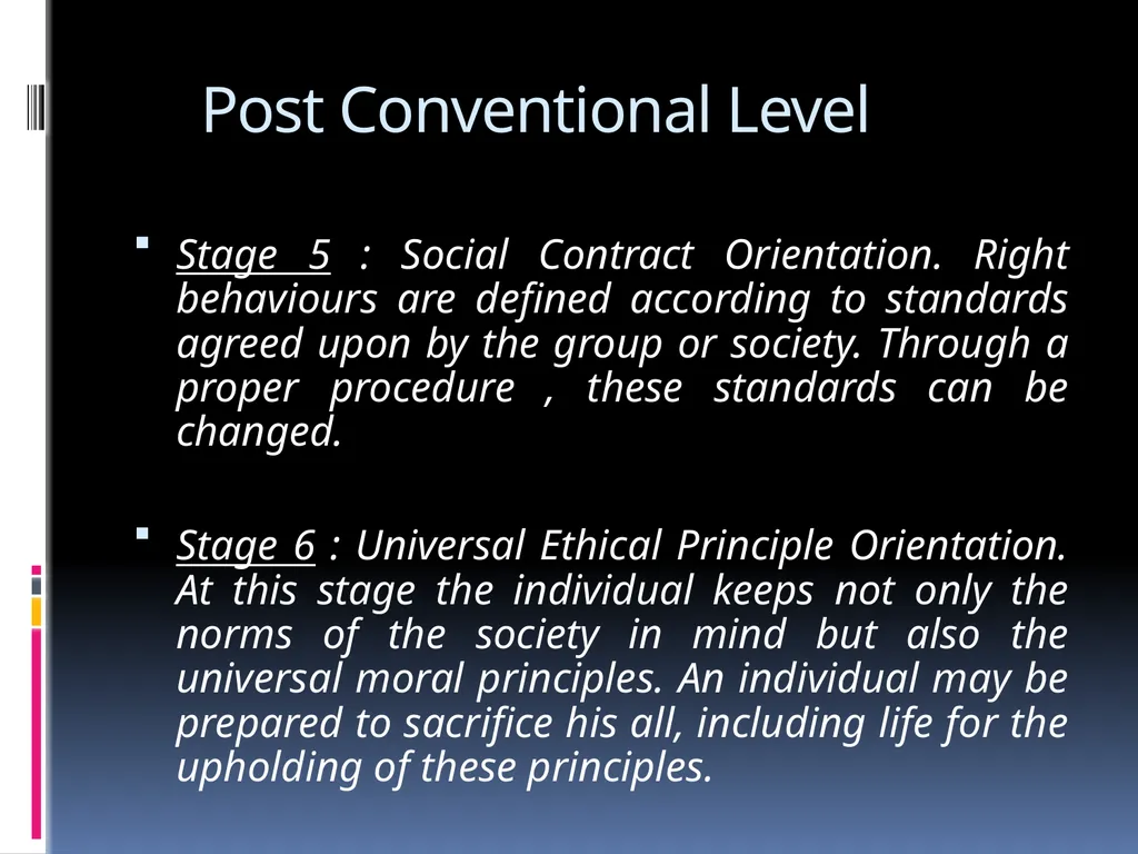 KOHLBERG’S THEORY OF MORAL DEVELOPMENT EDUCATION - slide 12 of 15