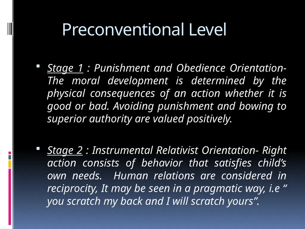 KOHLBERG’S THEORY OF MORAL DEVELOPMENT EDUCATION - slide 10 of 15