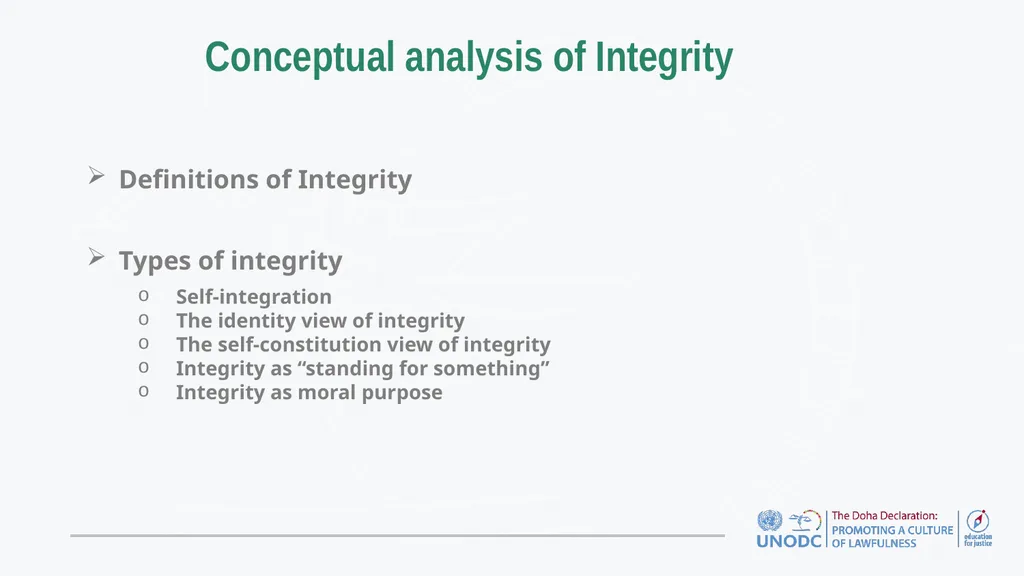 Education for Justice (E4J) Integrity and Ethics - slide 4 of 11