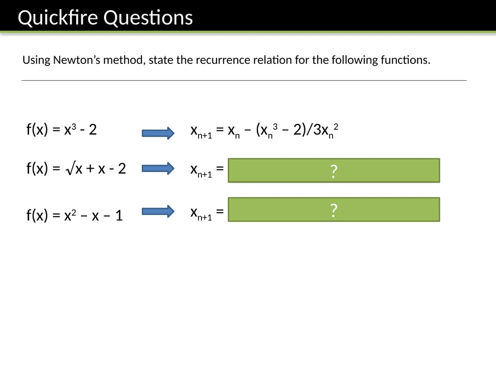 FP1: Chapter 2 Numerical Solutions of Equations Dr - slide 20 of 25