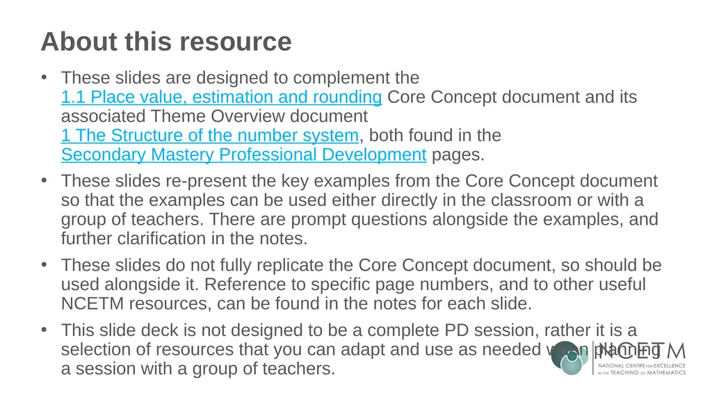 Estimating numerical calculations (from 1.1 Place - slide 2 of 35