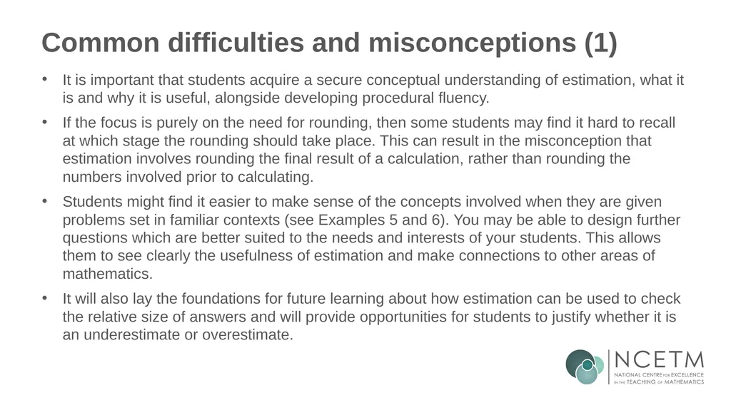 Estimating numerical calculations (from 1.1 Place - slide 12 of 35