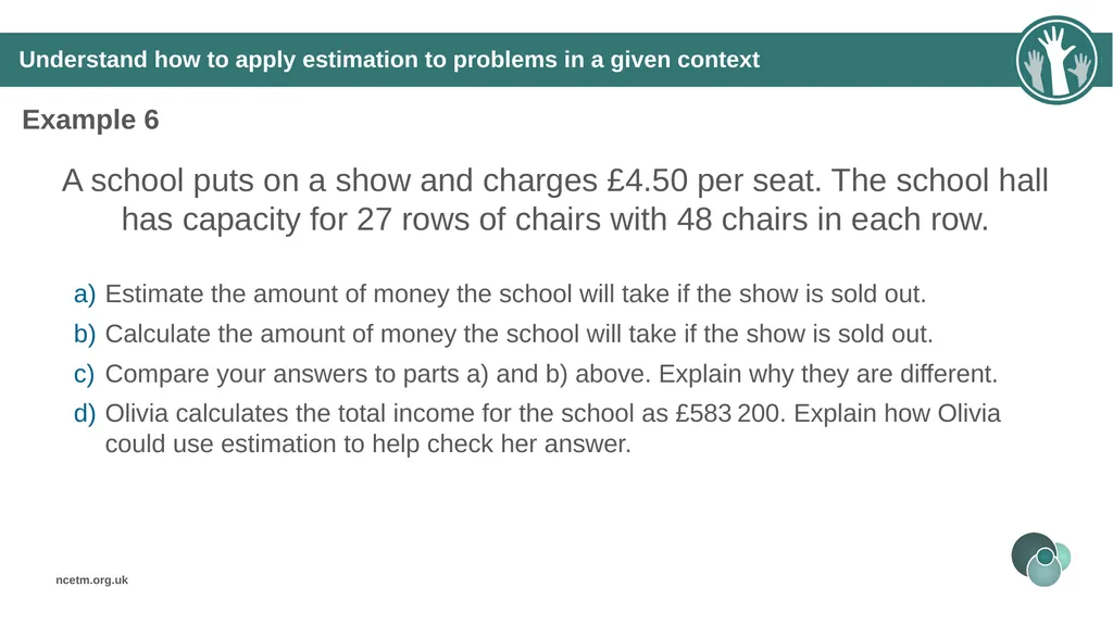 Estimating numerical calculations (from 1.1 Place - slide 24 of 35