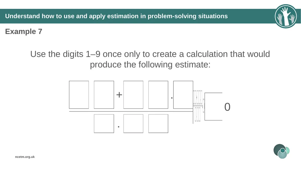 Estimating numerical calculations (from 1.1 Place - slide 26 of 35