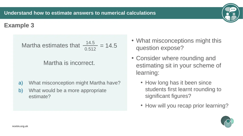 Estimating numerical calculations (from 1.1 Place - slide 19 of 35