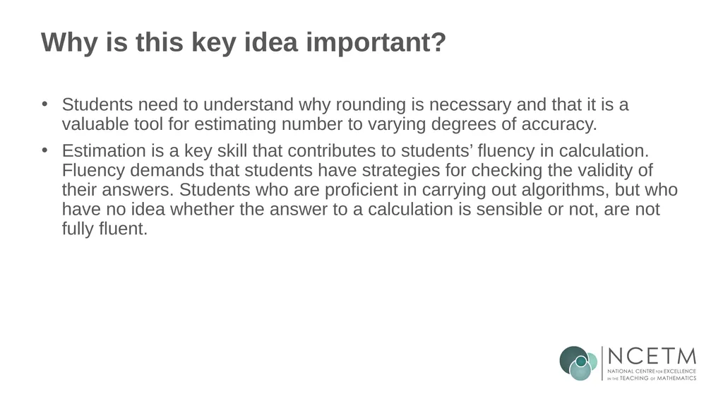 Estimating numerical calculations (from 1.1 Place - slide 7 of 35