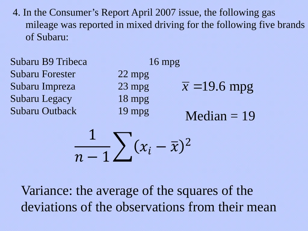 Numerical Methods for Describing Data From - slide 5 of 15