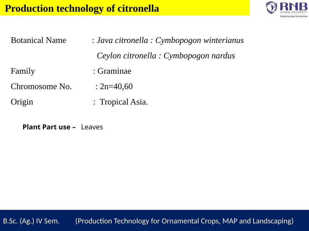 Course Name- Production Technology for Ornamental - slide 4 of 10