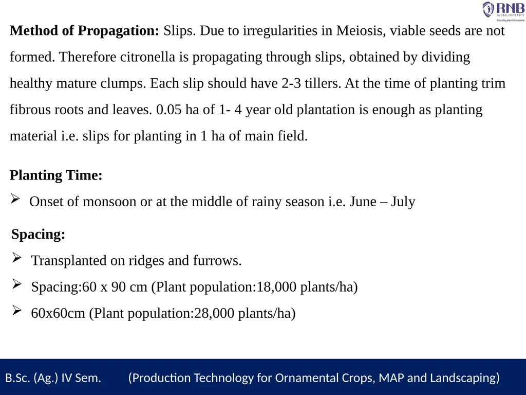 Course Name- Production Technology for Ornamental - slide 7 of 10