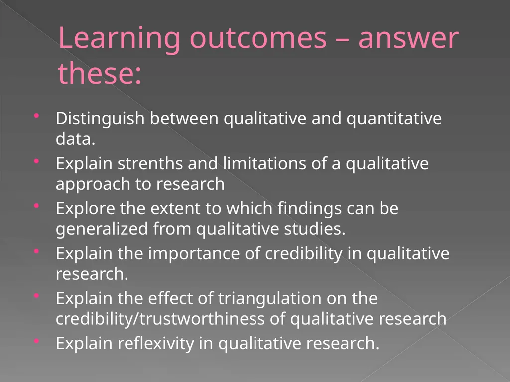 Qualitative vs. Quantitative research methods PART - slide 30 of 30