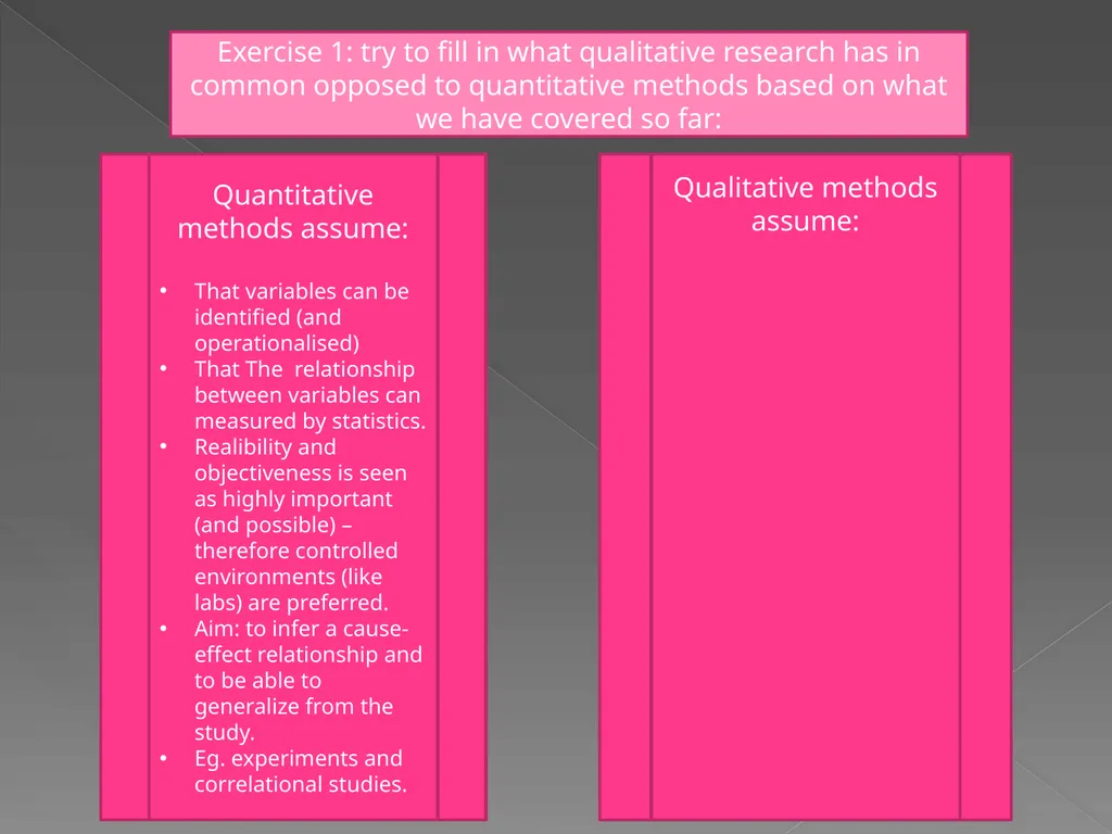 Qualitative vs. Quantitative research methods PART - slide 12 of 30