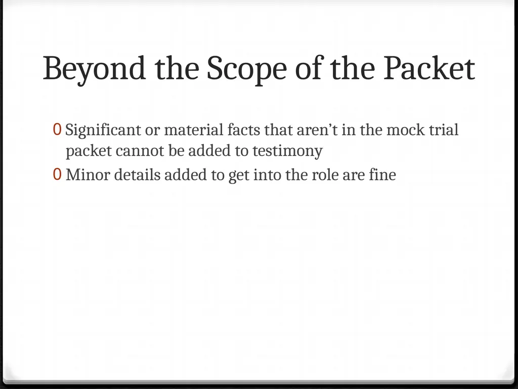 Rules of Evidence and Objections Mock Trial Rules - slide 13 of 20