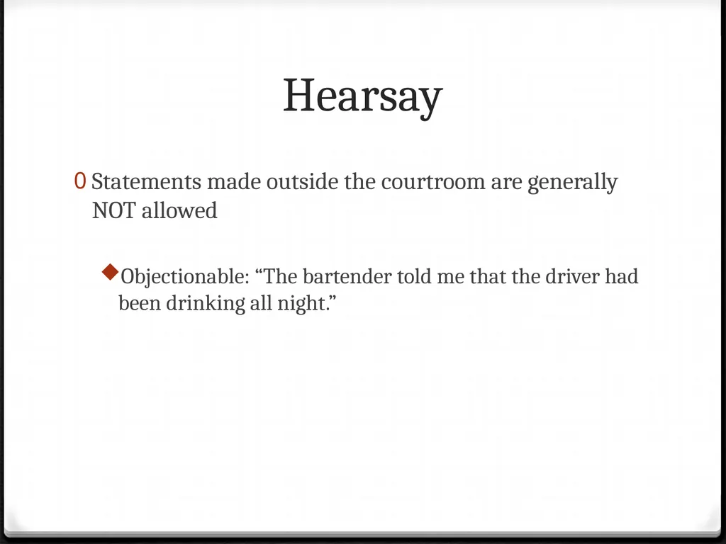 Rules of Evidence and Objections Mock Trial Rules - slide 8 of 20