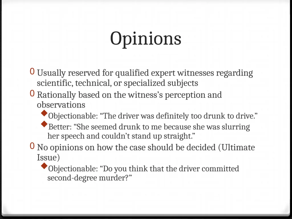 Rules of Evidence and Objections Mock Trial Rules - slide 11 of 20