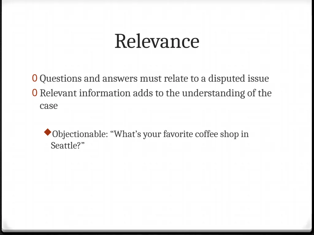 Rules of Evidence and Objections Mock Trial Rules - slide 7 of 20