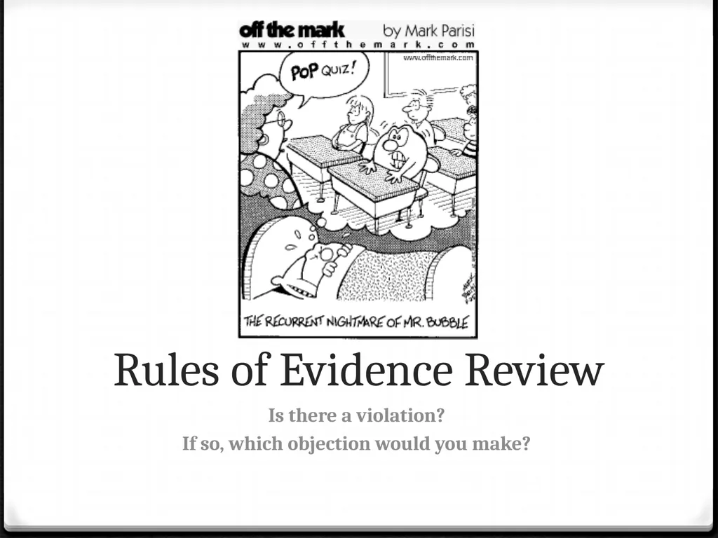 Rules of Evidence and Objections Mock Trial Rules - slide 14 of 20