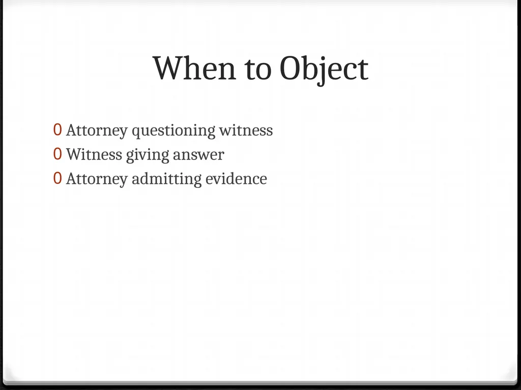Rules of Evidence and Objections Mock Trial Rules - slide 15 of 20