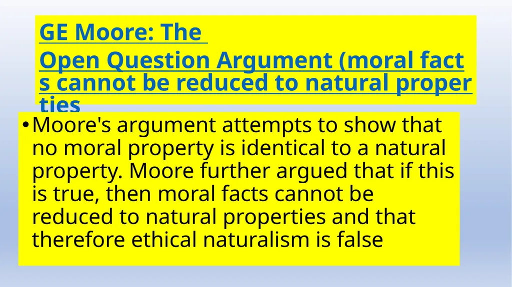 Meta-ethics Introduction - Naturalism Meta-ethics - slide 23 of 25