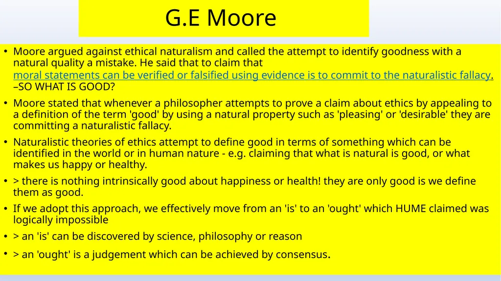 Meta-ethics Introduction - Naturalism Meta-ethics - slide 20 of 25