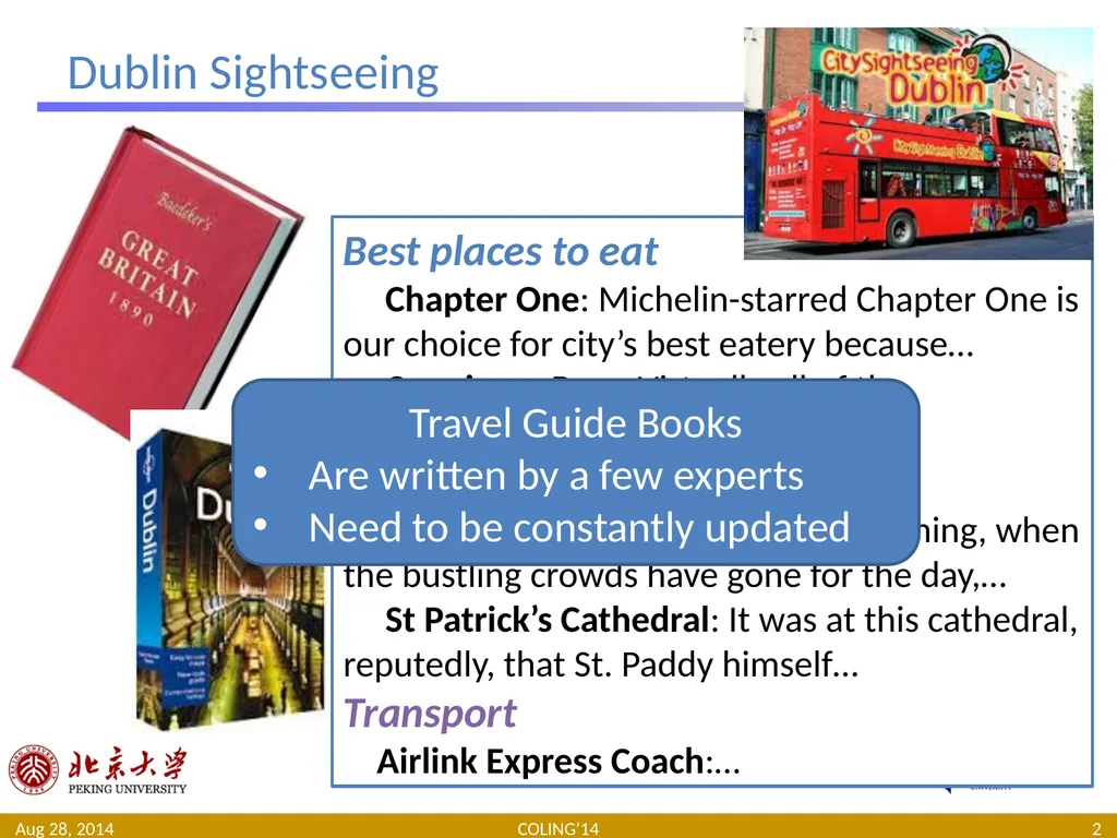 Generating Supplementary Travel Guides from Social - slide 2 of 25