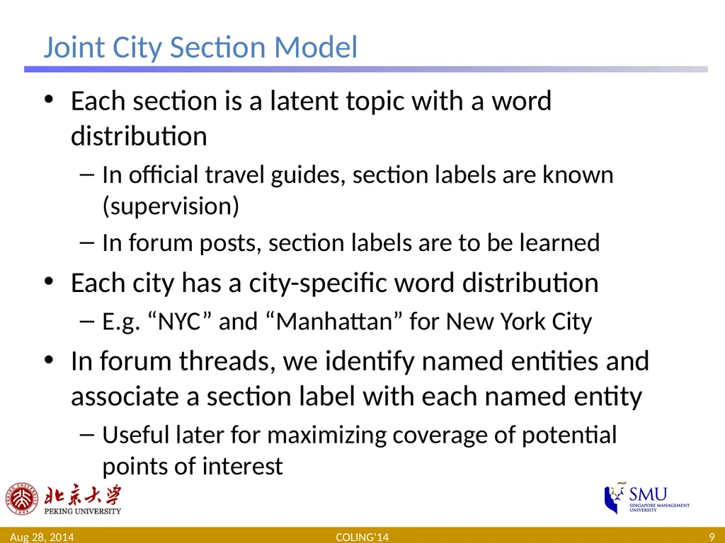 Generating Supplementary Travel Guides from Social - slide 9 of 25