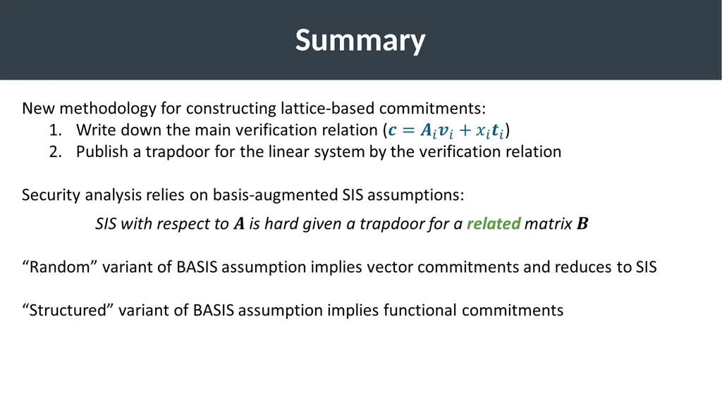 Succinct Vector, Polynomial, and Functional - slide 31 of 32