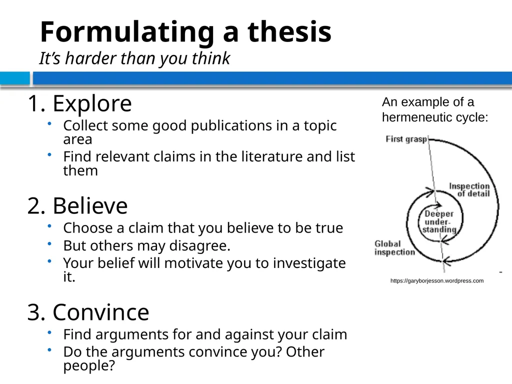 STRUCTURING THE ARGUMENT OF A THEORETICAL PAPER IN - slide 12 of 47