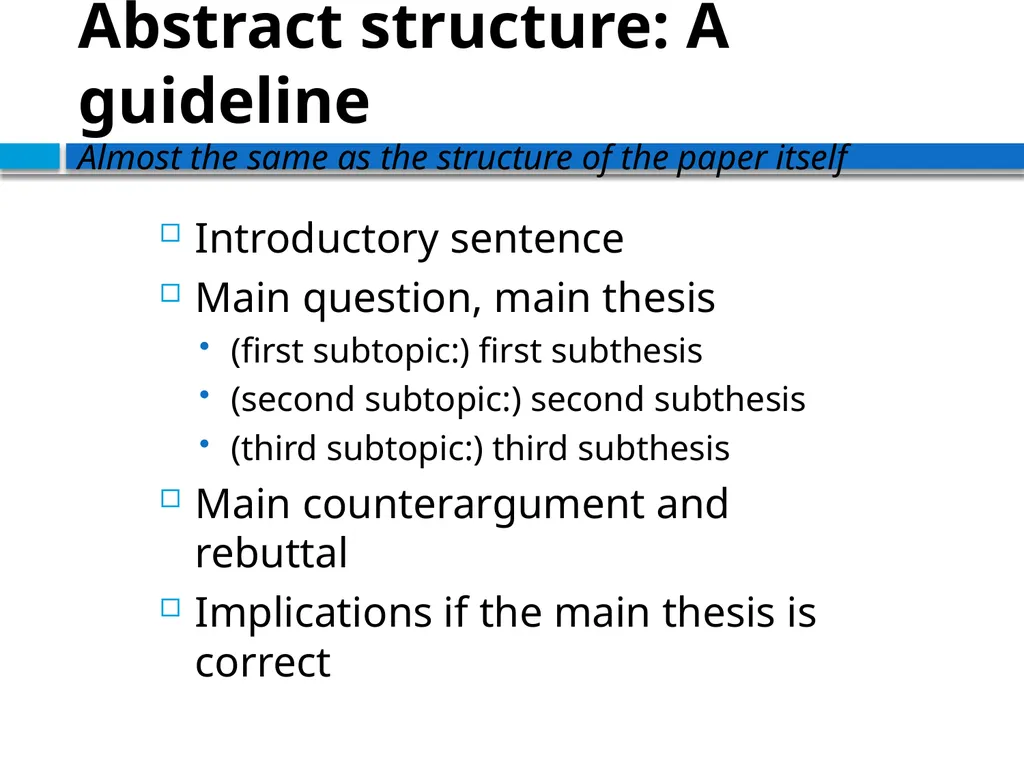 STRUCTURING THE ARGUMENT OF A THEORETICAL PAPER IN - slide 15 of 47