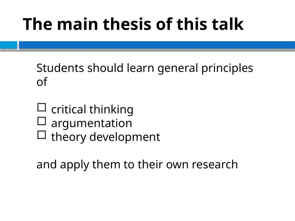 STRUCTURING THE ARGUMENT OF A THEORETICAL PAPER IN - slide 5 of 47