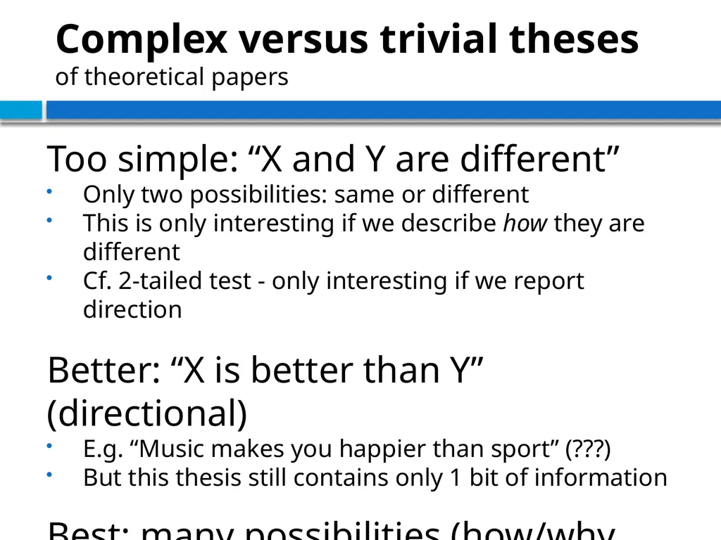 STRUCTURING THE ARGUMENT OF A THEORETICAL PAPER IN - slide 13 of 47