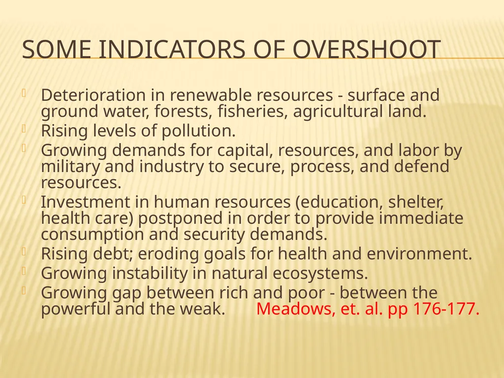 Limits to growth and sustainable use of resources - slide 10 of 25