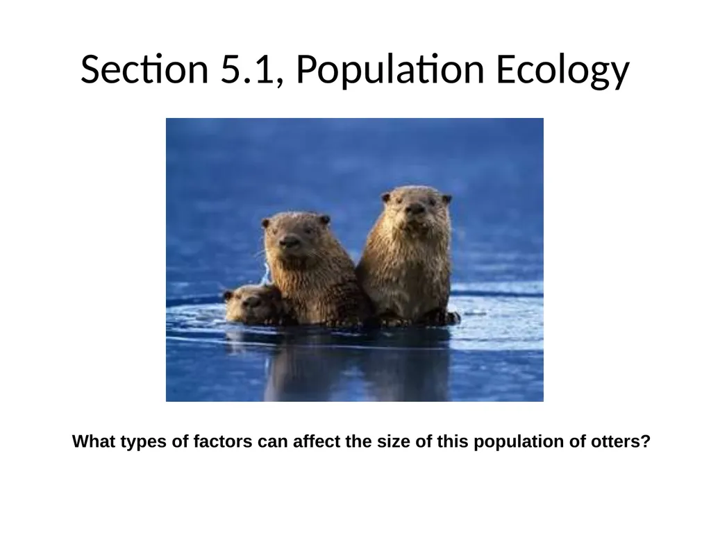 Section 5.1, Population Ecology What types of - slide 1 of 34