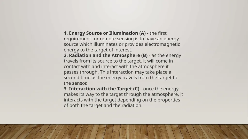 REMOTE SENSING MEANING AND PROCESS Remote sensing - slide 6 of 9