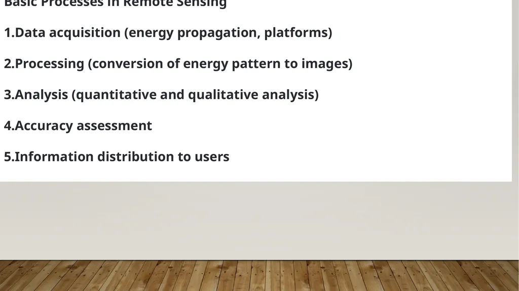 REMOTE SENSING MEANING AND PROCESS Remote sensing - slide 8 of 9