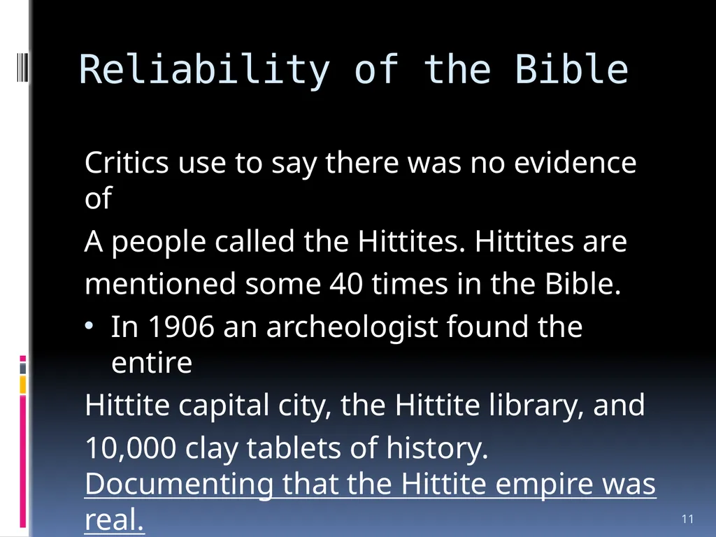 1 The reliability of the bible Wednesday night - slide 11 of 56