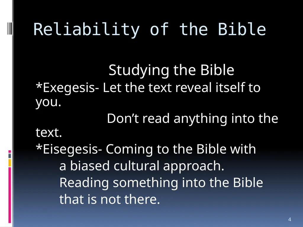 1 The reliability of the bible Wednesday night - slide 4 of 56