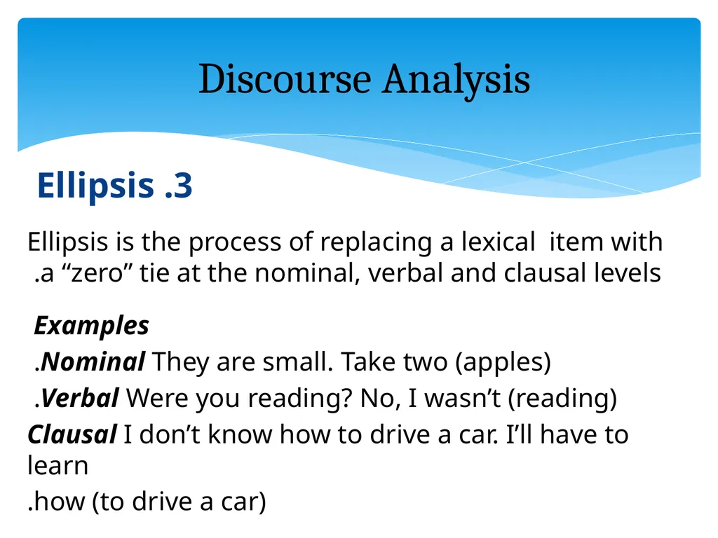 What is discourse? “A continuous stretch of - slide 35 of 47