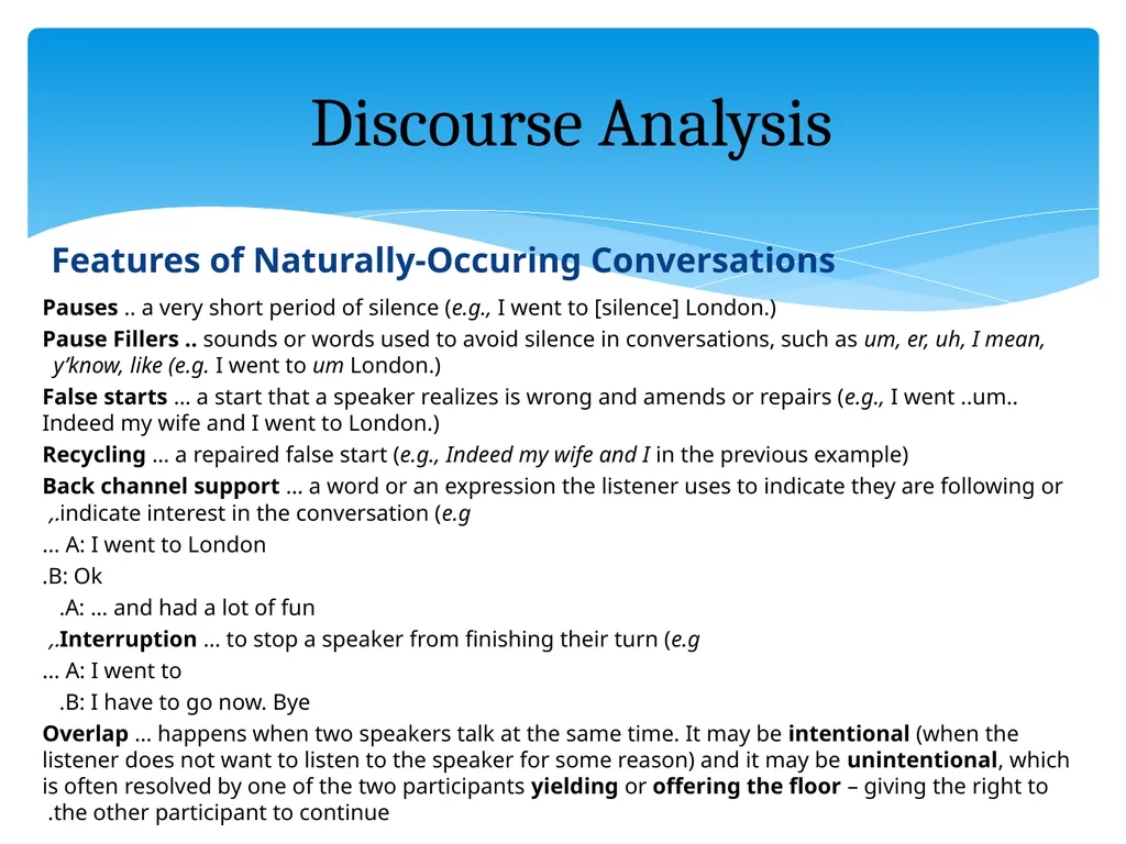 What is discourse? “A continuous stretch of - slide 28 of 47