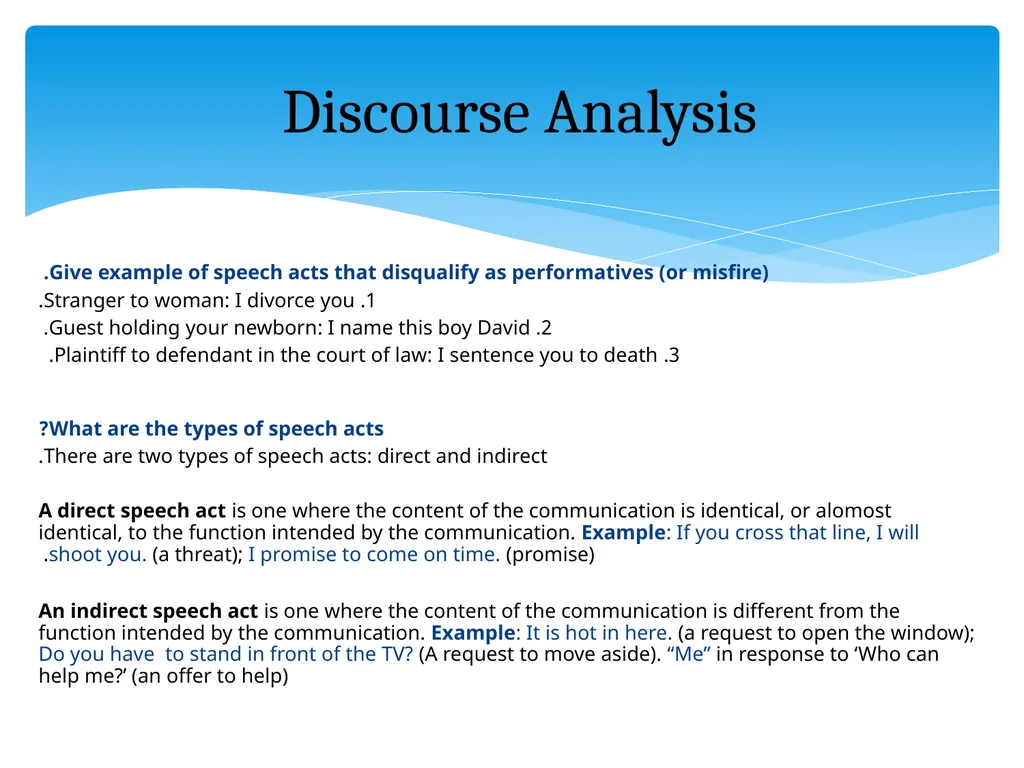 What is discourse? “A continuous stretch of - slide 11 of 47