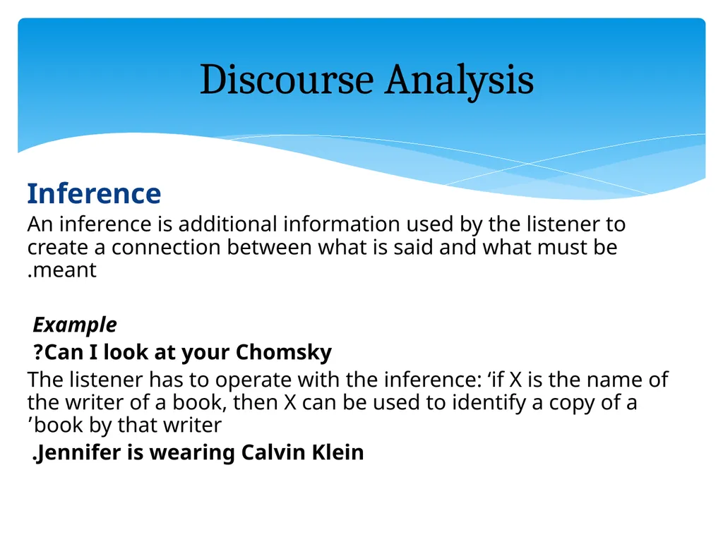 What is discourse? “A continuous stretch of - slide 30 of 47